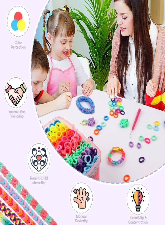DPAPDI Bracelet Making Kit Toys for Kids, Girls Crafts for Ages 6-12, Mermaid Weaving Loom Bracelets Kits with 1200+ Colorful Fabric Loops, Birthday Gift for DIY Beginners - Image 2